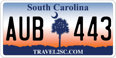 SC license plate AUB443