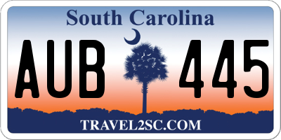 SC license plate AUB445