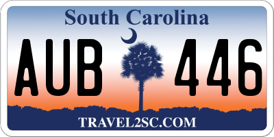 SC license plate AUB446