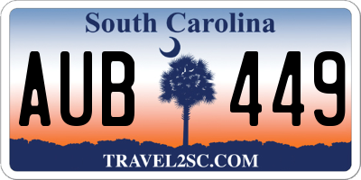 SC license plate AUB449