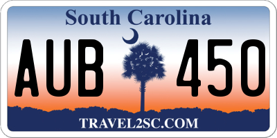 SC license plate AUB450