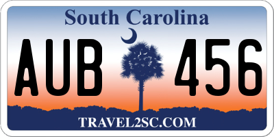 SC license plate AUB456