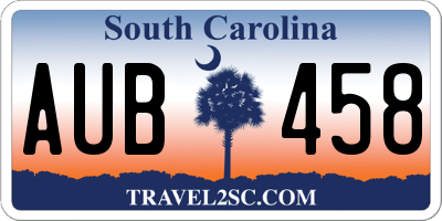 SC license plate AUB458