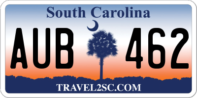 SC license plate AUB462