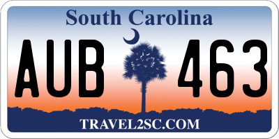 SC license plate AUB463