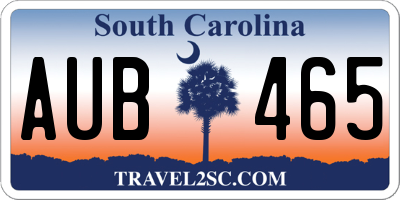 SC license plate AUB465