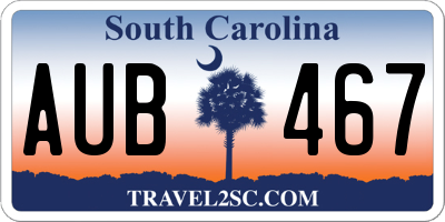 SC license plate AUB467