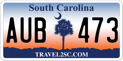 SC license plate AUB473