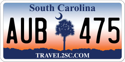 SC license plate AUB475