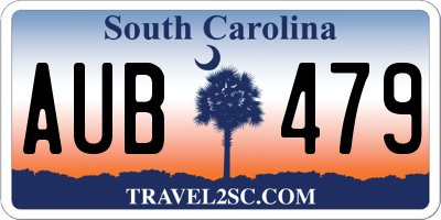 SC license plate AUB479