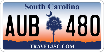 SC license plate AUB480