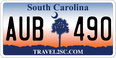 SC license plate AUB490