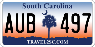 SC license plate AUB497