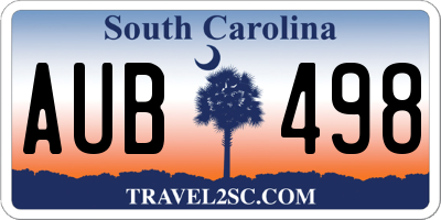 SC license plate AUB498