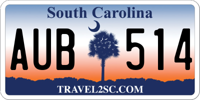 SC license plate AUB514