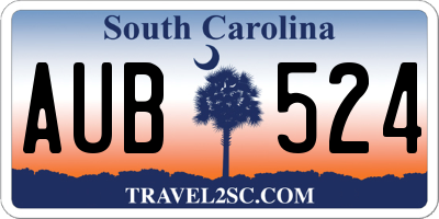 SC license plate AUB524
