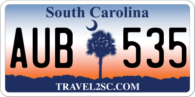 SC license plate AUB535