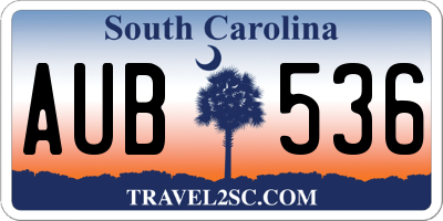 SC license plate AUB536