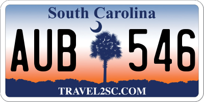 SC license plate AUB546