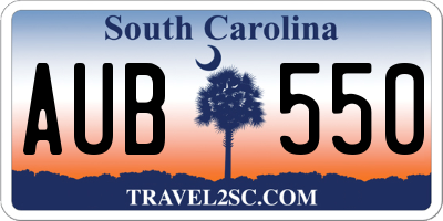 SC license plate AUB550