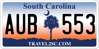 SC license plate AUB553