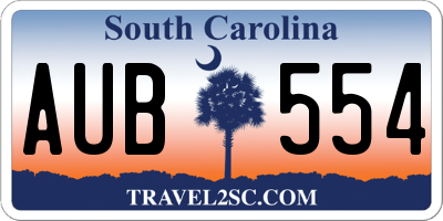 SC license plate AUB554