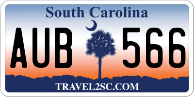 SC license plate AUB566