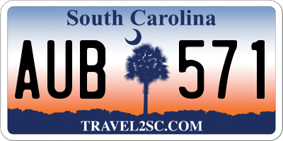 SC license plate AUB571