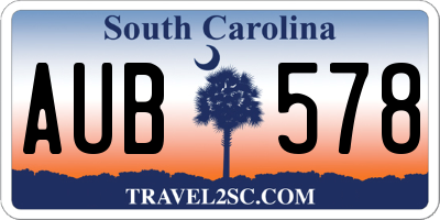 SC license plate AUB578