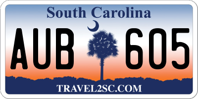 SC license plate AUB605