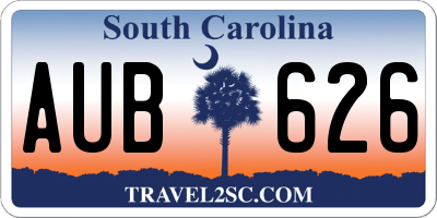 SC license plate AUB626