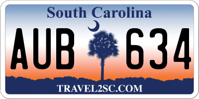 SC license plate AUB634