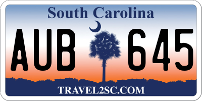 SC license plate AUB645