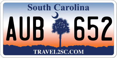 SC license plate AUB652