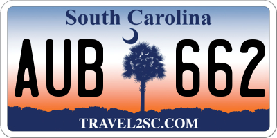 SC license plate AUB662