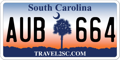 SC license plate AUB664