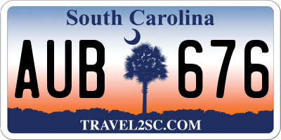 SC license plate AUB676