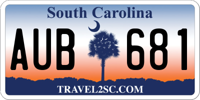 SC license plate AUB681