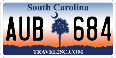 SC license plate AUB684
