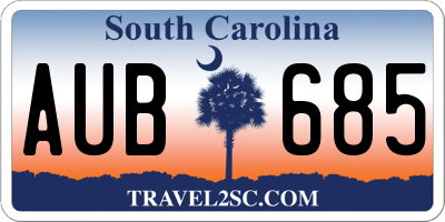 SC license plate AUB685