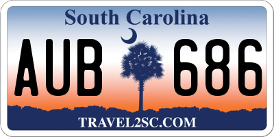 SC license plate AUB686