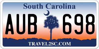 SC license plate AUB698