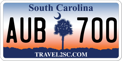 SC license plate AUB700