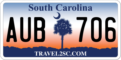 SC license plate AUB706