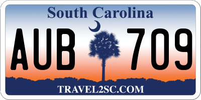 SC license plate AUB709