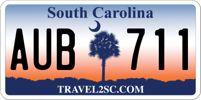 SC license plate AUB711