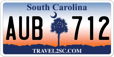 SC license plate AUB712
