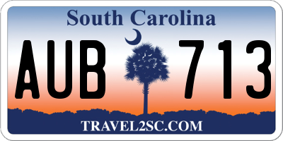 SC license plate AUB713