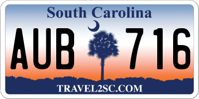 SC license plate AUB716