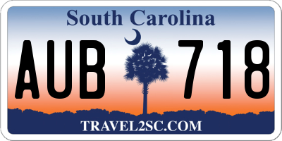SC license plate AUB718